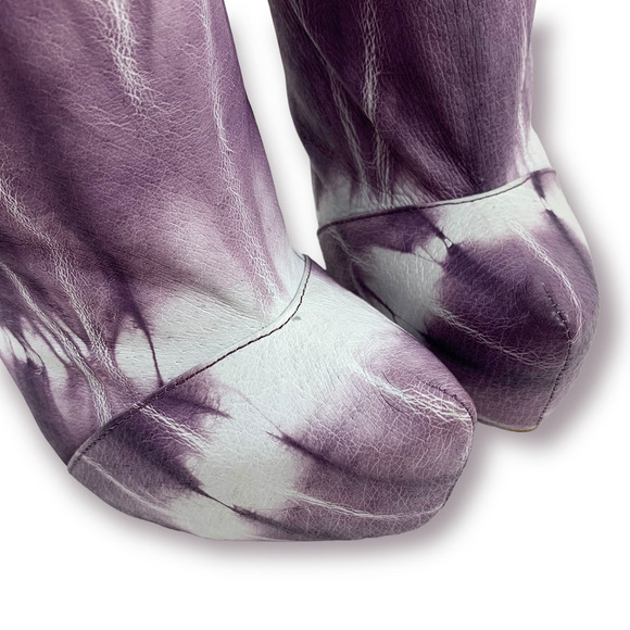 BRAND NEW 2011 Couture IRREGULAR CHOICE tie dye suede platform hexagonal boots - Picture 5 of 12
